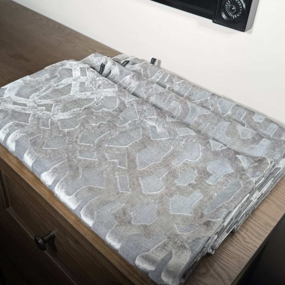 Rodeo Home Silver Geometric Velvet Pillow Covers — Set of 3, 18" Square - Picture 2 of 8